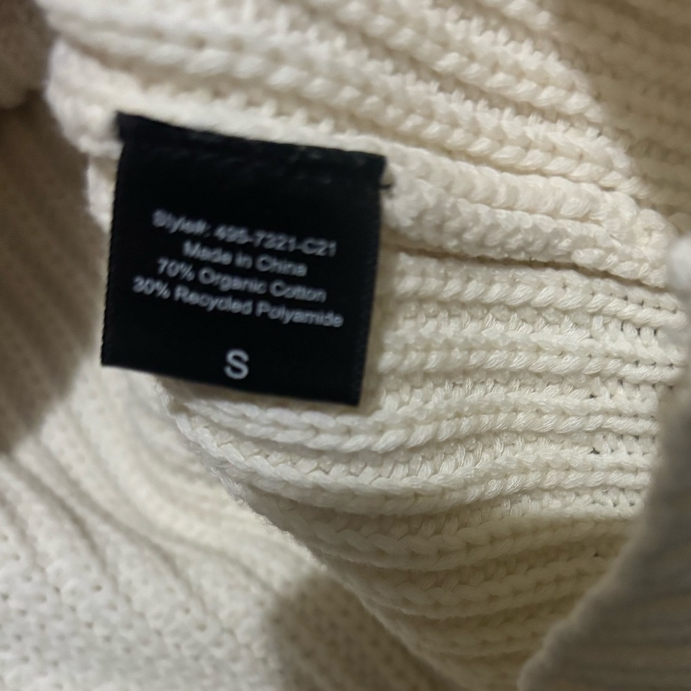 ☀️Jenni Kayne Organic Cotton blend Cream/white Ribbed Knit Sweater Cardigan - Picture 7 of 7